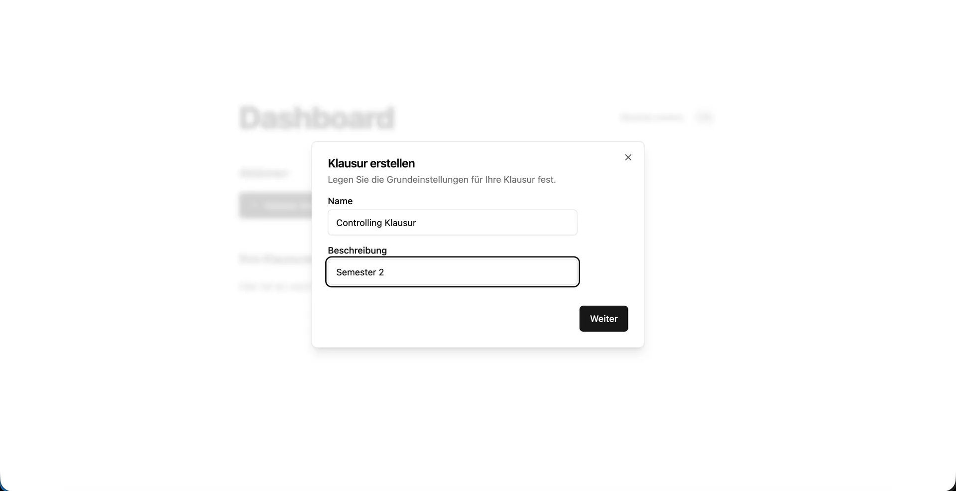 Dynamic Exams assessment builder overview screen
